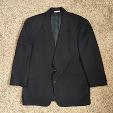 Jack Victor Men Size 44L Black Wool Blazer