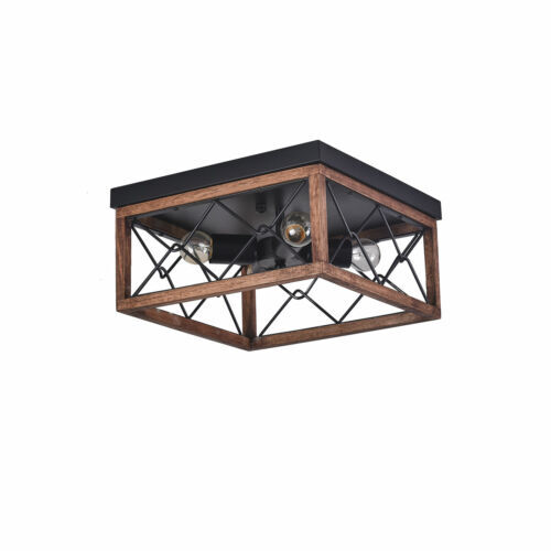 4-Light Farmhouse Flush Mount Light Fixture Rustic Industrial Ceiling Light NEW - Bild 5 von 12