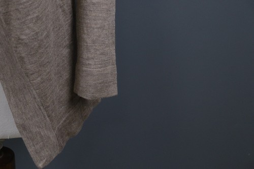 Max Studio Beige 100% Merino Wool Long Sleeve Wrap Cardigan Sweater Size L - Picture 4 of 15