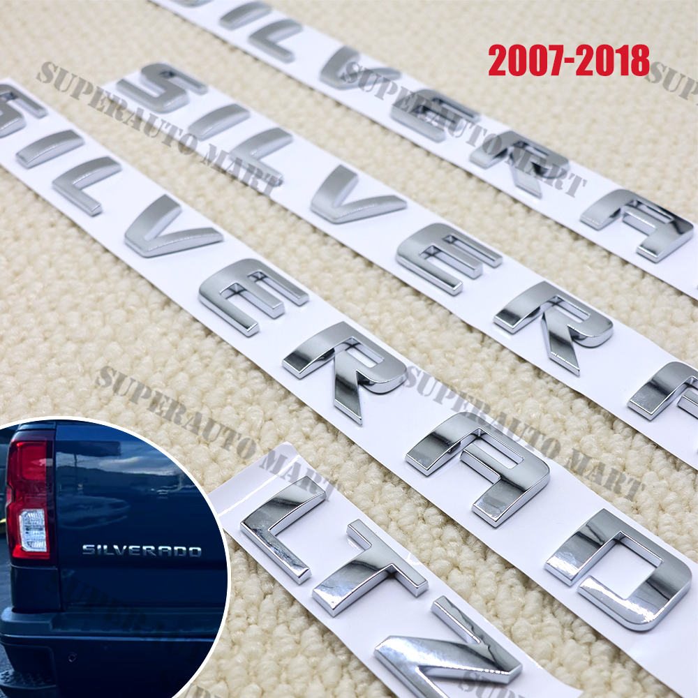 Chrome Front Rear Door Emblem Badge Tailgate Letters For Silverado 1500 2500 LTZ