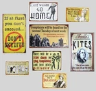 Funny Metal Sign Assortment LOT garage bar office decor retro vtg humor signage