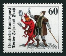 Germany 1304, MNH. Mi 1030. Doctor Johannes Faust. Mephistopheles, Faust, 1979.