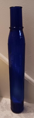 Tiolene Motor Oil Bottle Cobalt Blue Glass Vintage Replica Petroleum Storage Jar