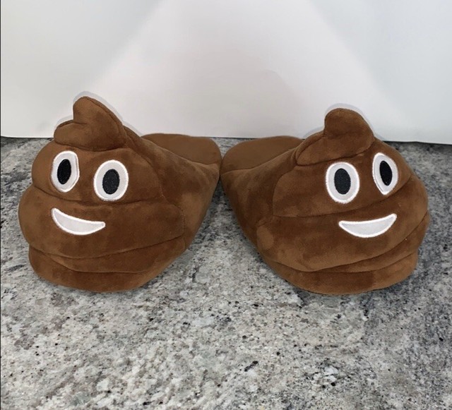 Unisex Poop Emoji Plush Slippers, Home Indoor Pair Slippers Super Soft