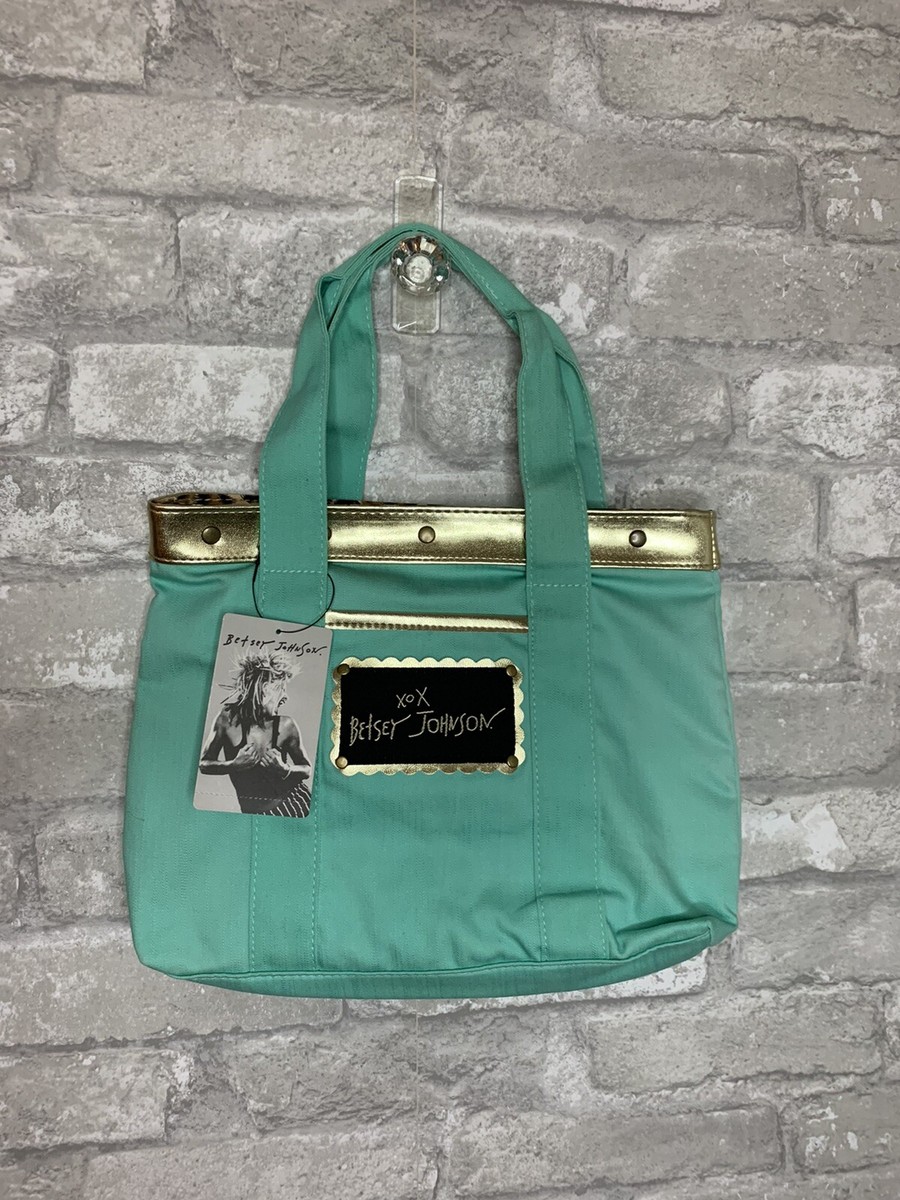 Betsey Johnson x REDKEN Mint Green Leopard Mini Tote Handbag