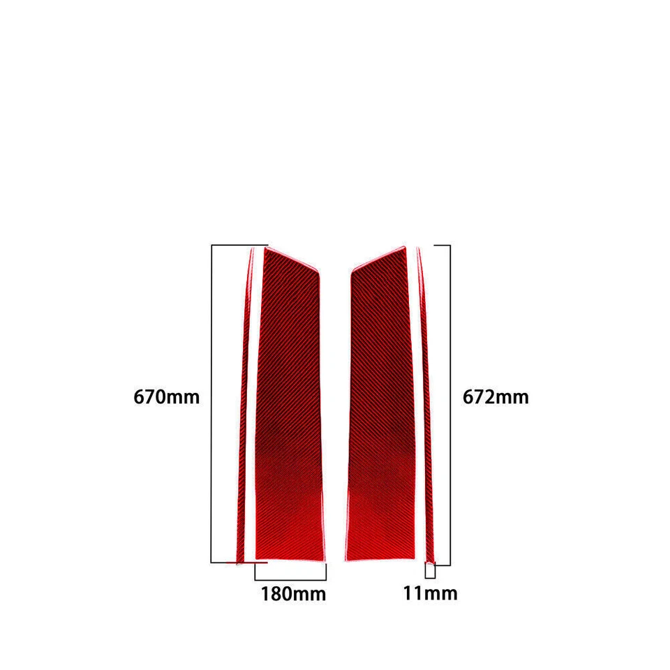 Red Carbon Fiber Interior Door Panel Cover Trim For Toyota 86 Subaru BRZ 2013-Up - Image 2 of 4