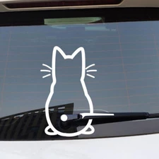 Moving Cat Tail Decal Car Window Rear Windshield Wiper JDM Sticker