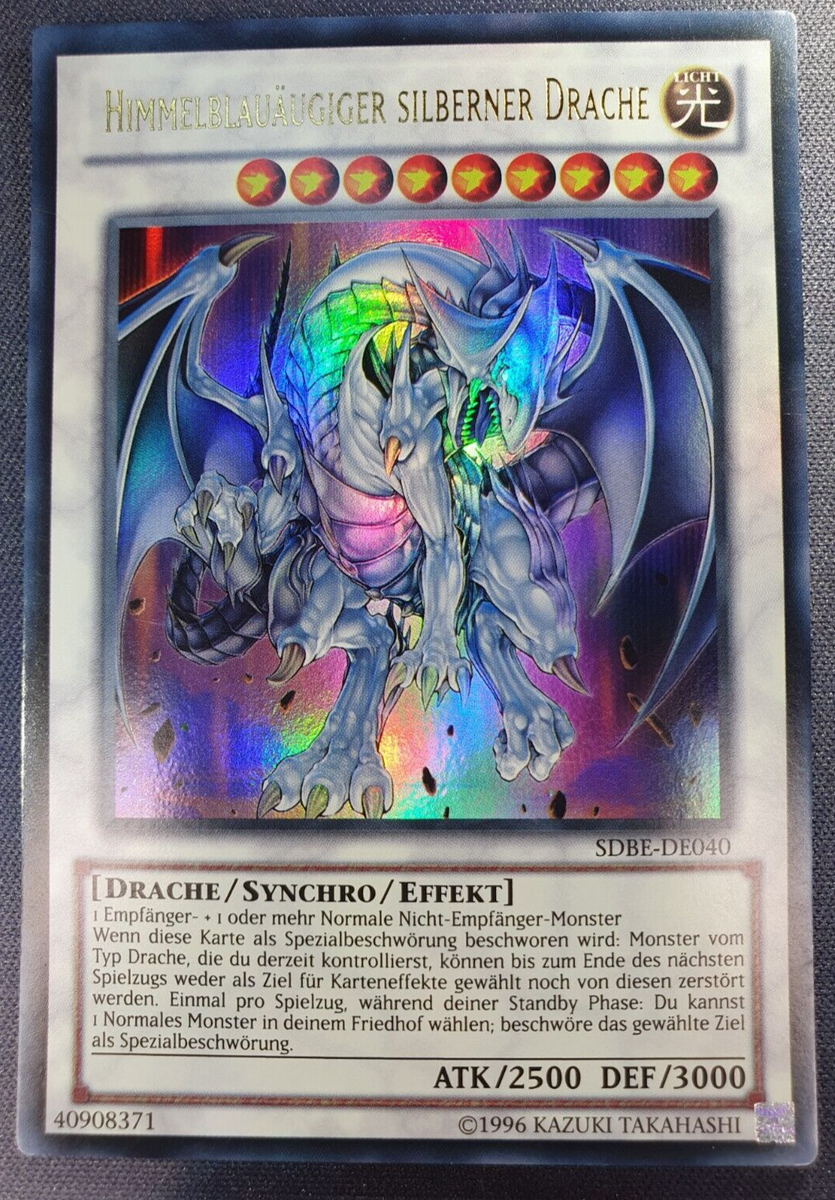 Himmel Blauäugiger Silberner Drache Neu! Ultra Rare Yugioh Deutsch