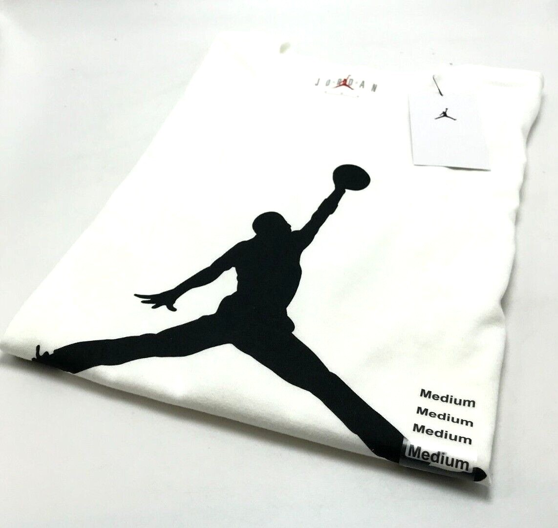NEW* Men's NIKE AIR JORDAN JUMPMAN PRINT CREW T SHIRTS WHITE
