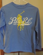 Ralph Lauren Polo T-Shirt Sport Long Sleeve Boys Tee Shirt Youth Medium