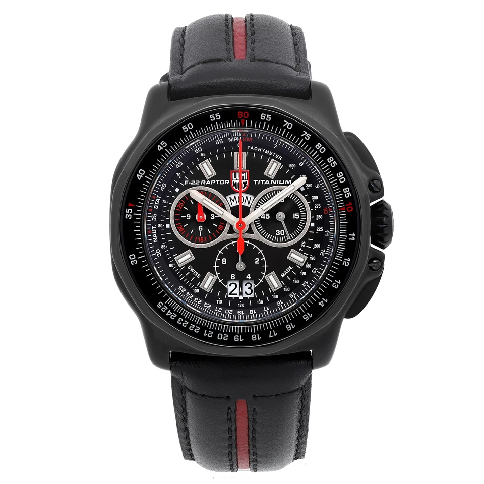 Luminox F22 Raptor 44mm Titanium Chronograph Black Dial Quartz Men Watch XA.9278