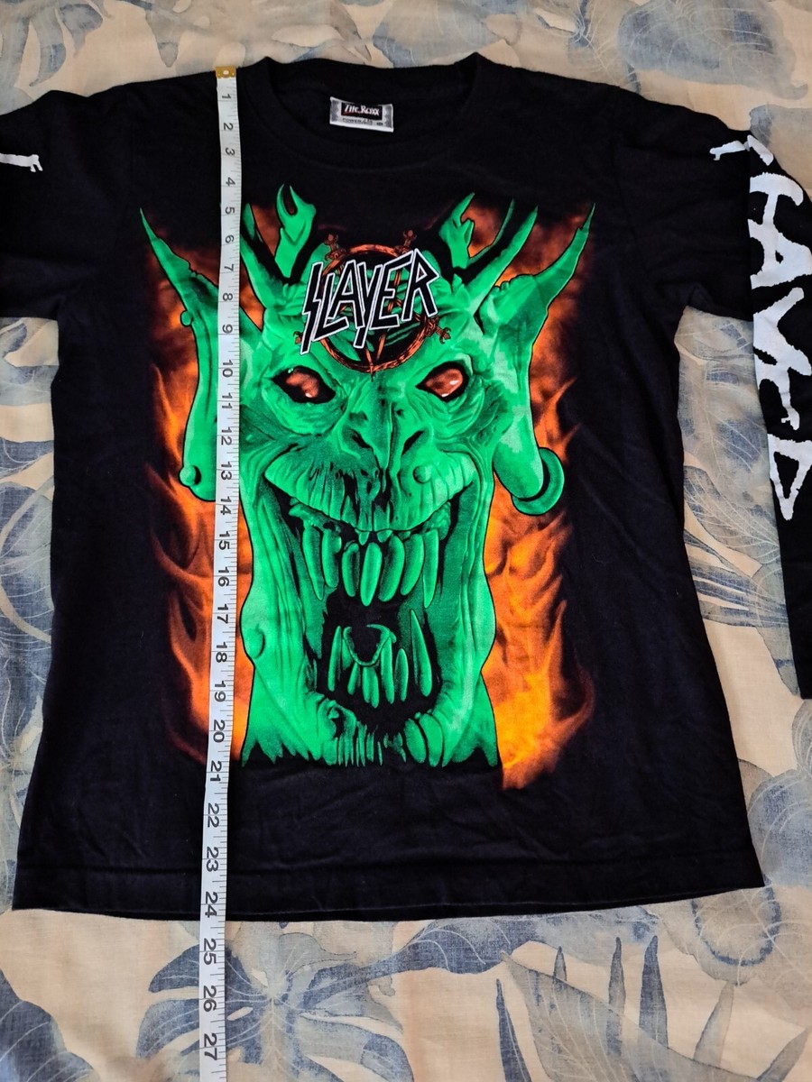 True Vintage 90's SLAYER T Shirt. THE ROXX Longsleeve