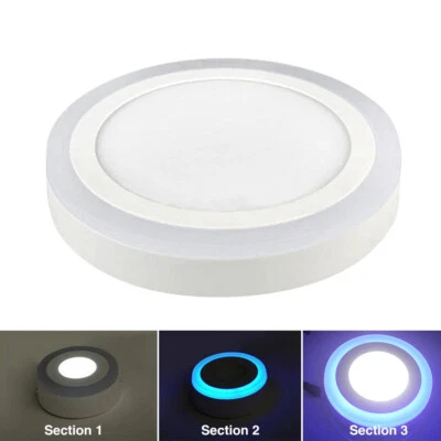 SUPERTECH 16W 24W 3 Mode Dual/Two Colour Round Surface Mount Ceiling Led Panel Light