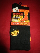 Polar Extreme Men's Thermal Insulated Lined Wool Crew Socks Fits Shoe 6-12