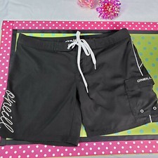 O'neill Black Boardshorts Swim Surf Activewear side pocket Women's size 5 logo