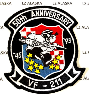 US NAVY VF-211 CHECKMATES FIGHTER SQUADRON 50th ANNIVERSARY PATCH N1