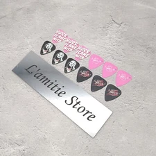 [6-12 Picks w/Tracking] Grover Allman Nita Strauss Pink/Black Guitar Pick 0.65mm