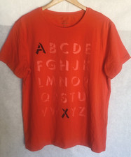 ARMANI EXCHANGE A X Size XL Slim Red Alphabet Logo Block Print Soft T-Shirt