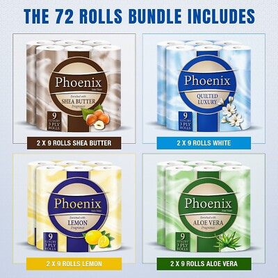 72 Rollen Variety Pack Toilettenpapier 3 lagig
