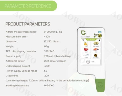Greentest Eco 6 Geigerzähler + Nitrattester TDS Strahlenmessgerät Prüfer Tester - Bild 9 von 12