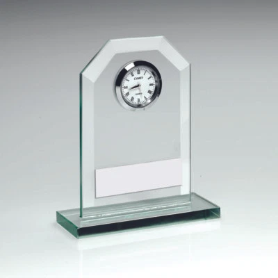 JUST REWARDS Jade Glas Uhr Geschenk Trophäe - GRATIS Gravur in 3 Größen JR38