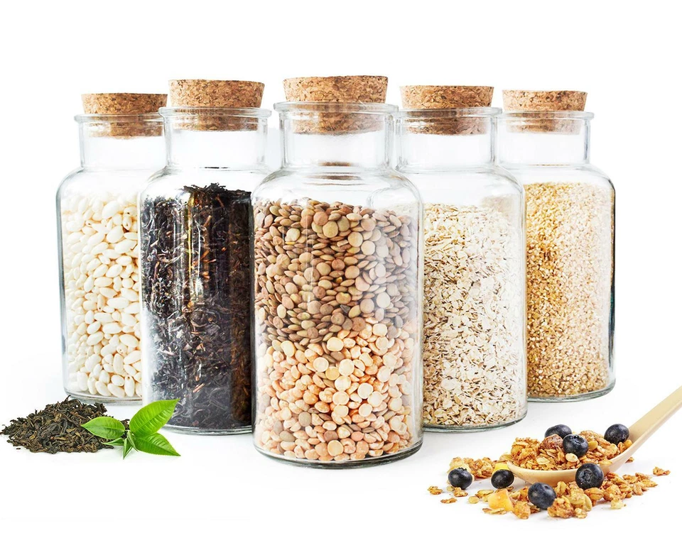6 Gewürzgläser 600ml Vorratsdose Gewürzdosen Vorratsgläser +24 Etiketten + Stift - Bild 1 von 4