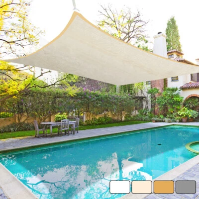 AMYONLINE Outdoor 4x5M HDPE Sun Shade Sail Patio Sunscreen Awning Canopy 90% UV Block