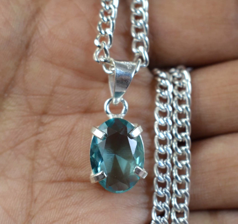 5.95 Ct Natural Green Amethyst 13 x 10 mm Oval Cut Gemstone Certified Pendant - Image 3 of 4