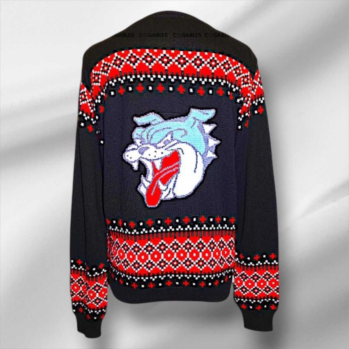 HYSTERIC GLAMOUR BB WALDO Bulldog Print Angora Blend Zip HYSTERIC GLAMOUR BB WALDO Bulldog Print Angora Blend Zip