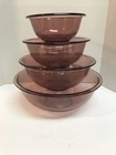 4 Pc Pyrex Originals Cranberry Amethyst Mixing Nesting Bowls 322 323 325 326