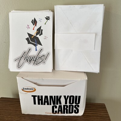 Jostens Graduation 24 Thank You Cards - Graduation Cap Design - Blank  Inside