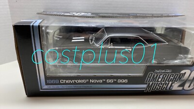 ERTL AMERICAN MUSCLE 1969 CHEVROLET NOVA SS 396 1:18 DARK ARMY 2T