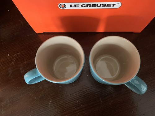 Le Creuset Ombré Blue Espresso Mugs 3.5 Ounces Set Of 2 NEW - Picture 3 of 4