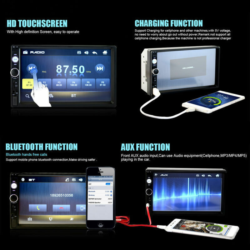 7" Pantalla táctil Autoradio 2 Din Coche Radio Bluetooth AUX-IN Posterior Cámara s l1600 - 7" Pantalla táctil Autoradio 2 Din Coche Radio Bluetooth AUX-IN Posterior Cámara