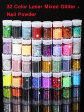 32 Pots Glitter, Reflective Body Glitter for Eyes Face Hair Nails Lips Glitter