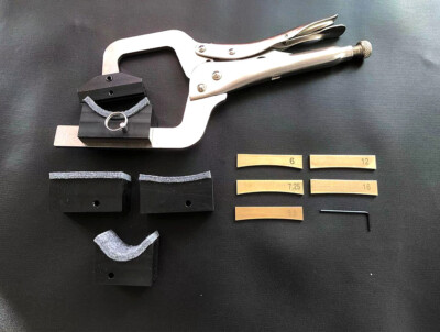 Hand Held Fret Press, w/ 5 Radius Inserts + 4 Neck Supports