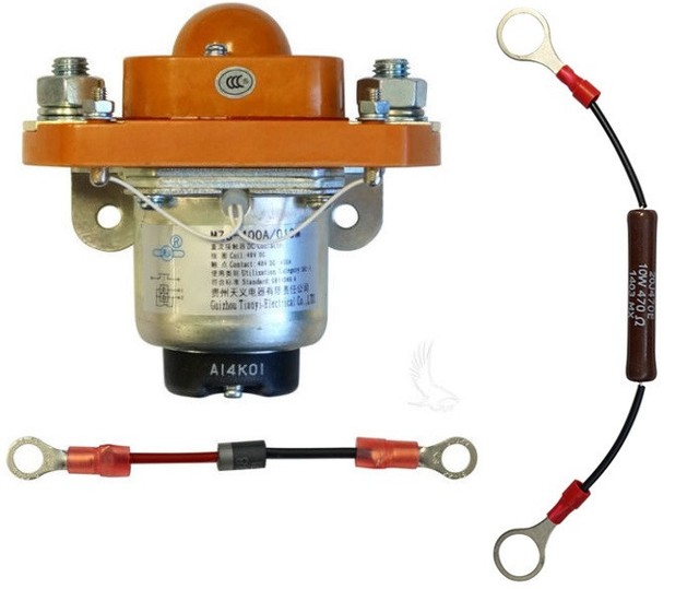 400 Amp Heavy Duty Solenoid/Diode/Resistor Pkg, 36V Golf Cart *Upgrade
