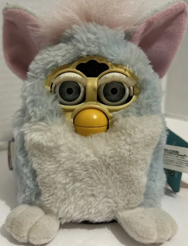 FURBY BABY Pink Blue Hair 1999 Tiger Electronics Original With Tags Working