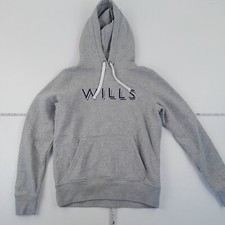JACK WILLS Hoodie 10 Grey Womens Regular Hooded Sweatshirt Pullover Logo