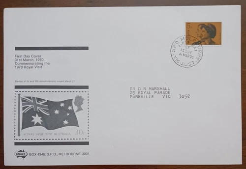 AUSTRALIA 1970 COMMEMORATING THE 170 ROYAL VISIT - FDC #208