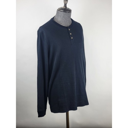 Club Room Henley Mens Large Deep Black Thermal Long-Sleeve NWT - Picture 5 of 8
