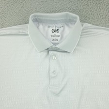 Hickey Freeman Polo Shirt Mens Large White Geometric Golf Performance Stretch