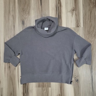 Varley Women s Milton Sweatshirt Medium Ottoman Pullover Roll Neck Gray