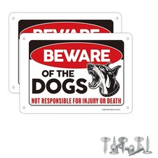2 Pack Of "beware Of Dogs" Aluminum Signs Dog Warning Sign Is 10 X 7 Inches Weat