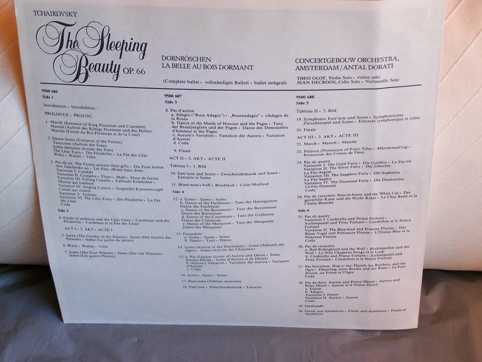 Tchaikovsky Sleeping Beauty Complete Dorati  Concertgebouw Philips Stereo 3-LP! - Image 2 of 4