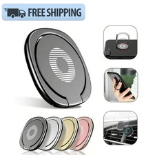 360 Magnetic Phone Ring Holder Stand Slim Grip Car Mount Metal Plate Universal