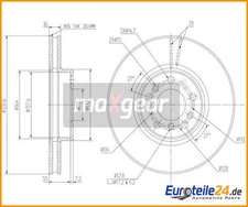 2pcs Brake Disc Maxgear 19-1829 for BMW X5 X3