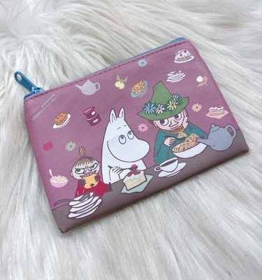 Moomin Zip Up Pouch Bag Pastel Tea Time Theme Japan