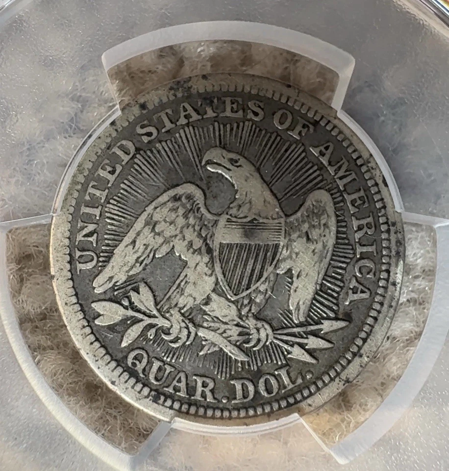 1853/4 ~ FS-301 ~ Seated Liberty Quarter ~ PCGS F15 ~ Looks VF ~ ORIGINAL ~ NEW! - Image 3 of 4