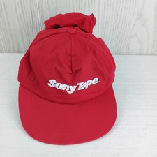 VTG Sony Walkman SONY TAPE Red Hat Cap Walkman Tape Pouch adjustable back read